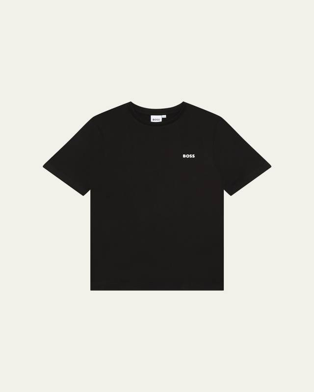 Boy's Contrast Logo-Print T-Shirt, Size 8-16